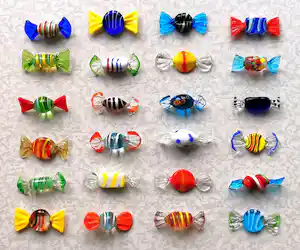 Seguso - 24x Murano Glas Snoepjes / Bonbons / Sweets - Vintage Kunst Venetië verkocht voor € 70!