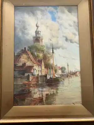 Hermanus Koekkoek (jr.) - Veere verkocht voor € 225!
