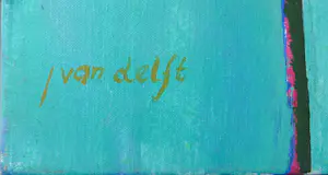 Jan van Delft - Acryl op doek, Abstracte compositie met bloemen (groot) kopen? Bied vanaf 200!