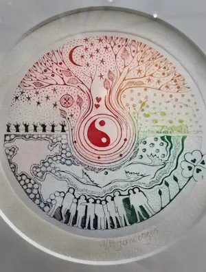 Yvonne Borgers - 4 ingelijste etsen met de ooievaar als symbool voor levenslooop kopen? Bied vanaf 120!