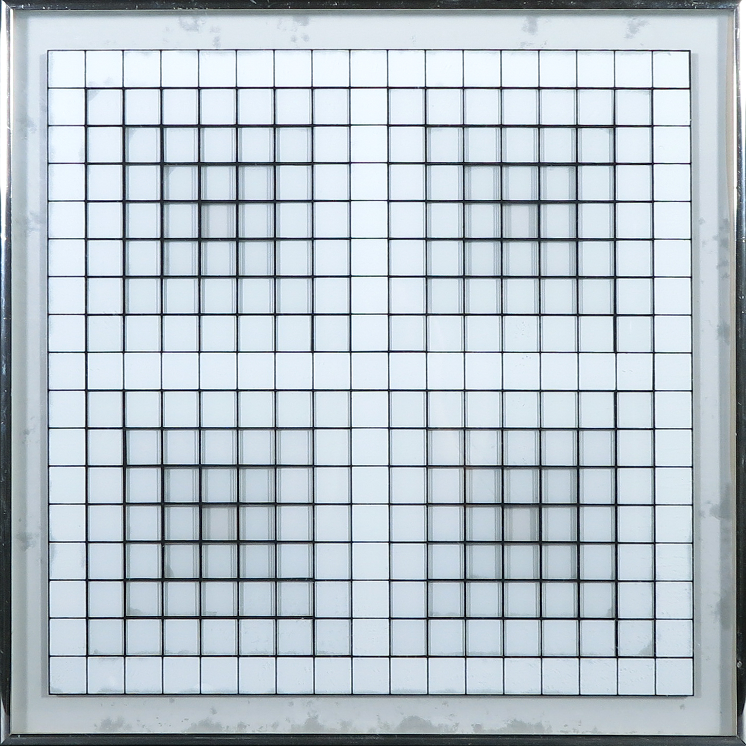Willem Kloppers - Zeefdruk op plexiglas en papier, Quadratus no. II - Ingelijst verkocht voor € 20!