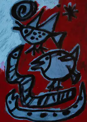 Corneille - Litho: Oiseaux et serpents- 1994 kopen? Bied vanaf 225!