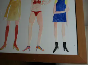 Vanessa Beecroft - Collage en acrylverf , Jonge vrouwen 1 – ingelijst, 94 x 134 cm - 1993 kopen? Bied vanaf 750!