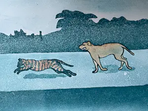 Sjoerd Bakker - Oriëntaals landschap, Kleurenets, 1982, 10/30 kopen? Bied vanaf 30!