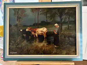 Jan Schonk - Boerin met koe verkocht voor € 200!