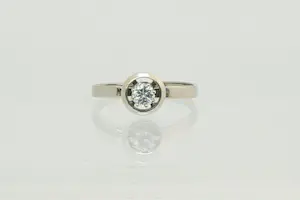 20- Elegant 14K wit gouden solitair ring briljant geslepen (H/si) 0.20) diamant kopen? Bied vanaf 210!