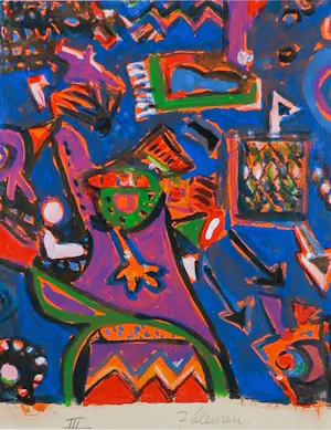 Gertie Janssen - Gouache en potlood op papier, Drieluik, I, II, III - Ingelijst kopen? Bied vanaf 70!