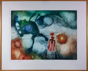 Ad Arma - Zeefdruk op papier, Winnetou at the seaside - Ingelijst (Groot) verkocht voor € 200!