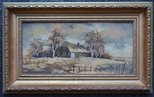 Niet of onleesbaar gesigneerd - Hollands winterlandschapje - Olieverf op paneel kopen? Bied vanaf 10!