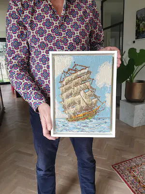 Rob Scholte - Twee Galjoenen - Embroidery Show en Expo Ensor Huis (Hommage aan Jan Hoet) kopen? Bied vanaf 600!
