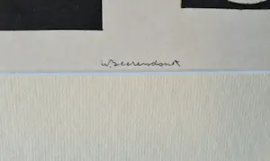 Theo Beerendonk - Monochrome jaren 60 reliëfdruk -geometrische compositie- UNICA exemplaar kopen? Bied vanaf 68!