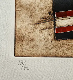 Adriaan Nette - kleuren ets & aquatint op dik papier uit 1975 - gesigneerd - oplage 13/60 - kopen? Bied vanaf 29!