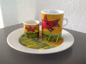 Corneille - Ontbijtservies met rode vogel kopen? Bied vanaf 12!