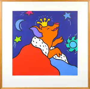 Shunyam - Zeefdruk, My Favourite Star - Ingelijst verkocht voor € 50!