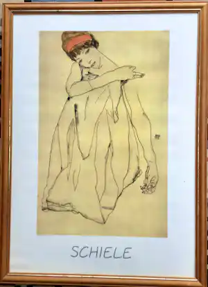 Egon Schiele - Danseres, gesigneerd in de druk, gelijst verkocht voor € 35!