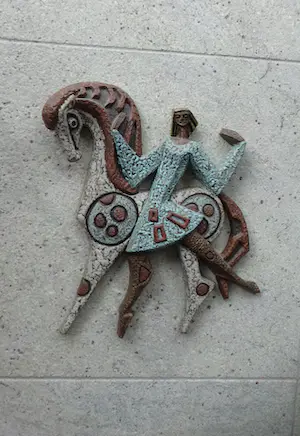 Joop Puntman - Unieke zeldzame wandplaquette - sculptuur van dansende figuur met paard kopen? Bied vanaf 250!