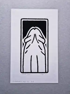 Dirk Wiarda - originele gem. techniek op papier gesigneerd met opdracht "voor Eli (Content) verkocht voor € 84!