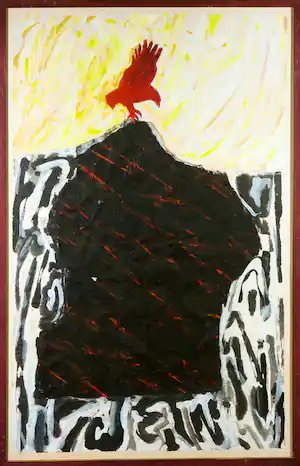 Geertjan van Oostende - Gouache op geschept papier, Buizerd - Ingelijst (Groot) verkocht voor € 50!