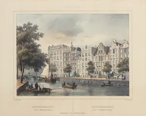 Theodore Fourmois - Kleurenlitho, Heerengracht (naar Cornelis Springer) kopen? Bied vanaf 1!