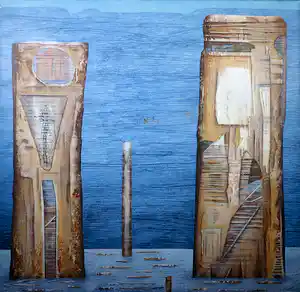 Frits van Geer - Acryl op doek, Nova Zembla (Zeer groot) verkocht voor € 100!