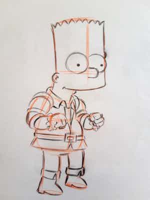 Matt Groening - originele productie tekening, The Simpsons, Bart verkocht voor € 60!