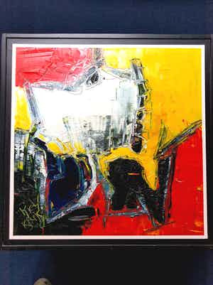 Piet van Riel - Compositie in Blauw verkocht voor € 120!