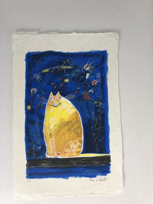 Franz Lauter - Cat in yellow kopen? Bied vanaf 65!
