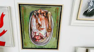 Nico Vrielink - - zonder titel maar met lijst! (kip in braadslee) kopen? Bied vanaf 425!