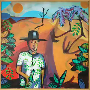 Erik Neimeijer - Acryl op doen, Walk and don't look back - Ingelijst (Groot) verkocht voor € 120!