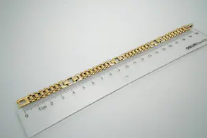 53- Mooie 18 Krt bicolor gouden unisex armband - "treinrails" schakel - gekeurd kopen? Bied vanaf 1110!