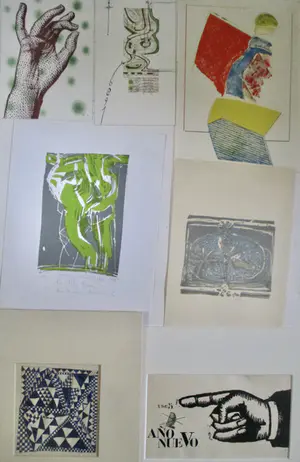 Niet of onleesbaar gesigneerd - 7 tekeningen/grafiek div. kunstenaars oa Peter Roth Jose Gorris kopen? Bied vanaf 1!