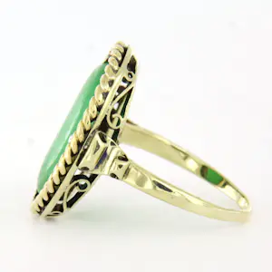 14k bicolour ring bezet met jade - rm 18.5 kopen? Bied vanaf 470!