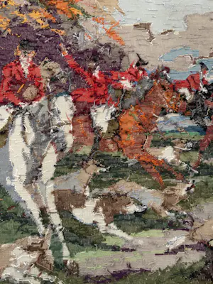 Rob Scholte - "Slipjacht" - Embroidery - 79 x 109 x 4 cm - Achterzijde gesigneerd - 2005 kopen? Bied vanaf 650!