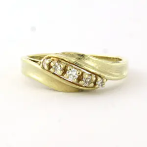 WEMPE 14k geel gouden ring met briljant geslepen diamant tot. 0.10ct kopen? Bied vanaf 310!