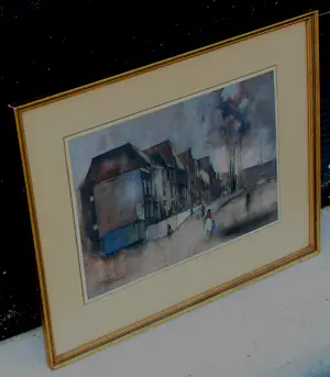 Jan Rijlaarsdam - Ingelijste aquarel: Nijmegen - 1950 kopen? Bied vanaf 375!