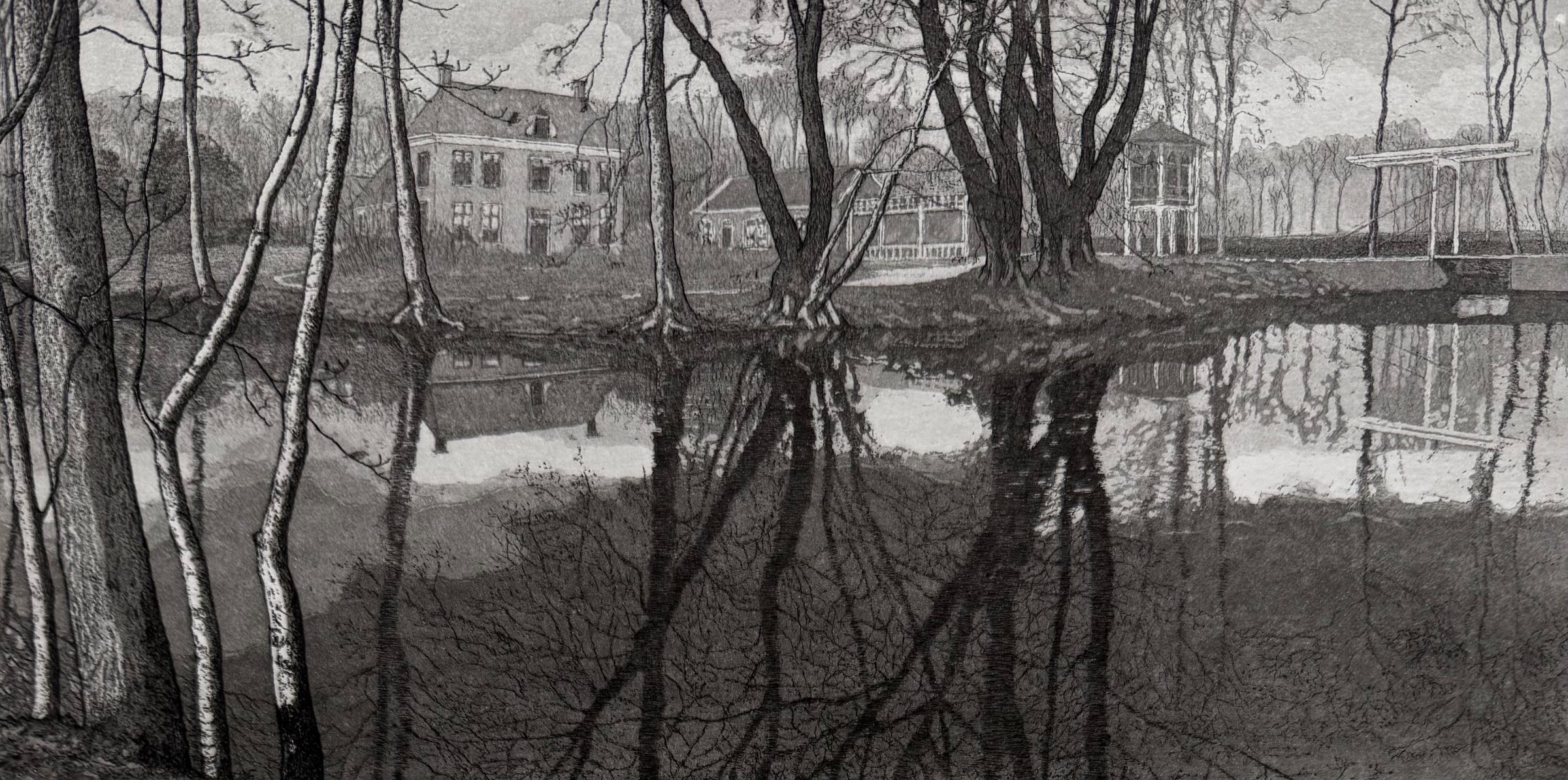 Reinder Homan - handgesigneerde ets/aquatint | 'Allersmaborg-Ezinge' | 2012 kopen? Bied vanaf 130!