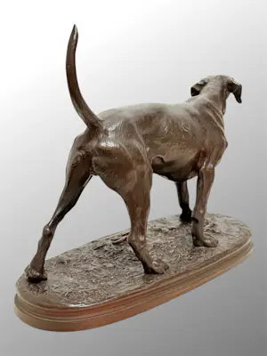 Arthur Waagen - (1833-1898) - Sculpture, Le Chien Vampire - 31 cm - Bronze patiné kopen? Bied vanaf 700!