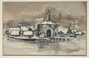 Jan Rijlaarsdam - Wintergezicht van een Hollandse stad kopen? Bied vanaf 350!