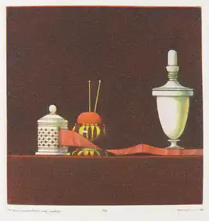 Joop Vegter - Mezzotint, 19e eeuws handwerkgerei met meetlint verkocht voor € 50!