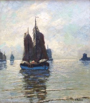 Carl Wilhelm Mosblech - Marine met zeilboten. kopen? Bied vanaf 267!