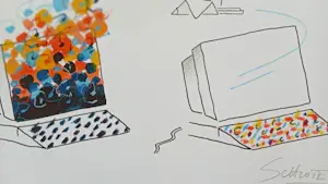 Wilhelm Schlote - Kleurenzeefdruk COMPUTER LOVE Handgesign. kopen? Bied vanaf 35!