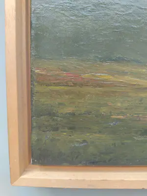 Ad van der Kop - Polderlandschap met korenschoven onder een dreigende lucht kopen? Bied vanaf 45!