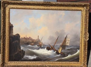 Govert van Emmerik - Schepen op een woeste zee kopen? Bied vanaf 500!