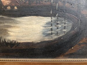 Niet of onleesbaar gesigneerd - Bosrijk waterzicht bij maanlicht kopen? Bied vanaf 1!