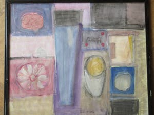 Will Leewens - Abstracte compositie in vormen - Aquarel kopen? Bied vanaf 1!