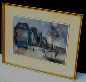 Jan Rijlaarsdam - Ingelijste aquarel: Nijmegen - 1950 kopen? Bied vanaf 375!