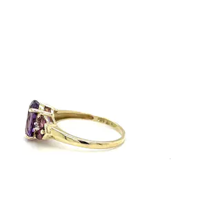 Colorful modern Ring in 9 Karat (375) with Amethyst and Topas - as new kopen? Bied vanaf 100!