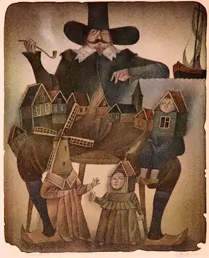 Adolf Born - Litho, Nederlandse idylle verkocht voor € 1100!