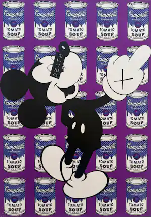 Death NYC - handgesigneerde zeefdruk | 'Mickey Mouse Campbell's Tomato Soup' | 2015 kopen? Bied vanaf 75!