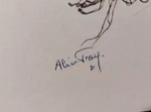 Alice Frey - pentekening, gesigneerd en ingelijst kopen? Bied vanaf 55!
